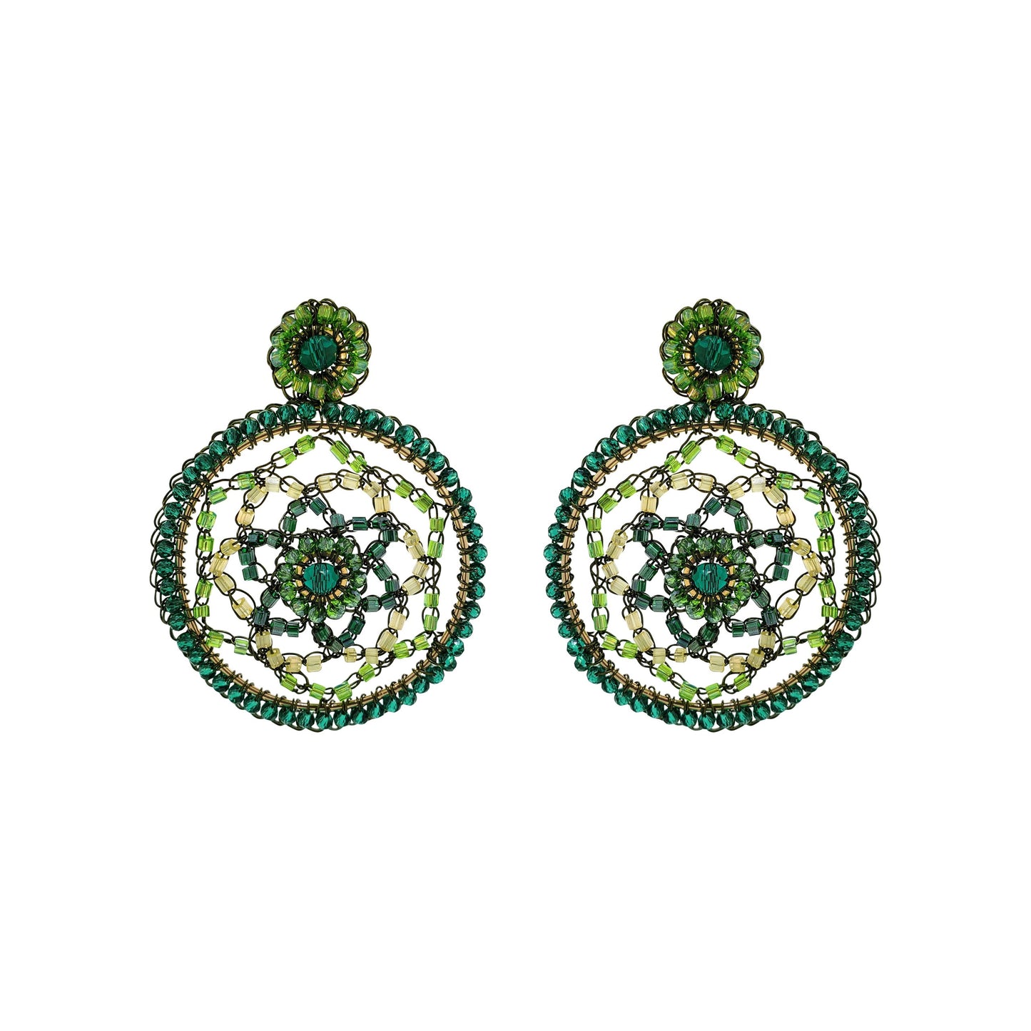 Forest Green Mix Lux Handmade Earrings