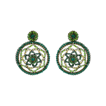 Forest Green Mix Lux Handmade Earrings