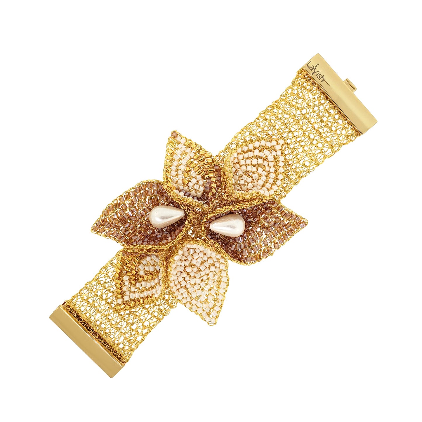 Golden Mix Calla Maxi Handmade Crochet Bracelet