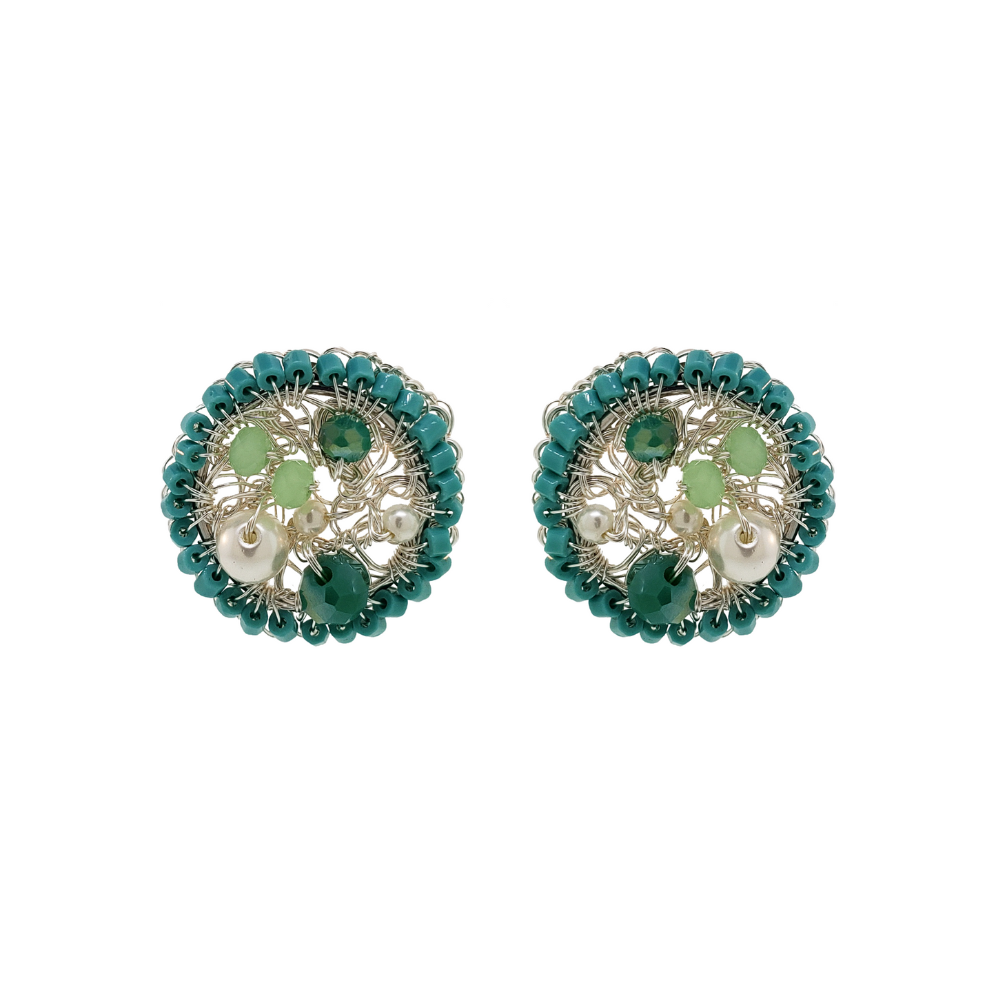 Mint Green Mix Gabby Handmade Earrings