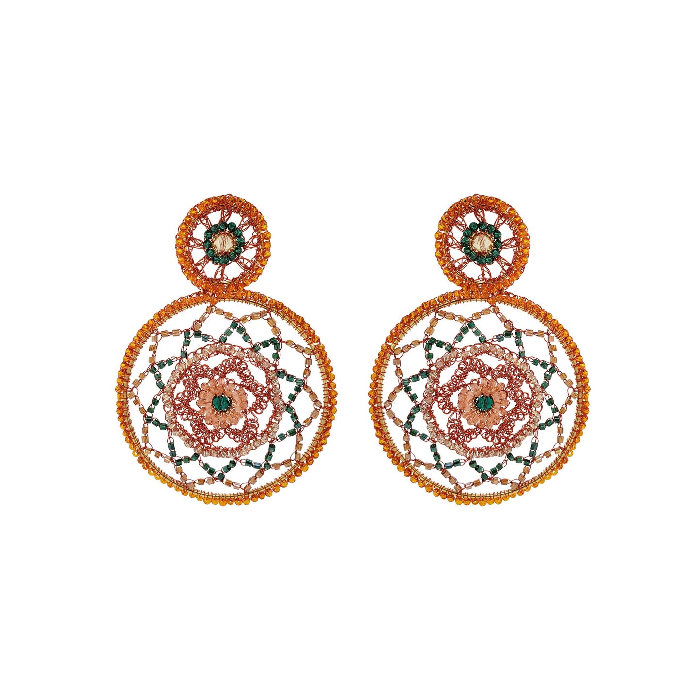 Mystic Amber Mix Lux Maxi Handmade Crochet Earrings