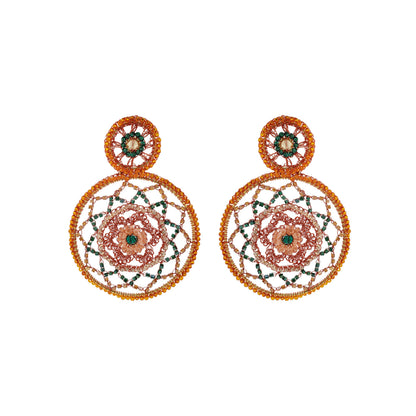 Mystic Amber Mix Lux Maxi Handmade Crochet Earrings
