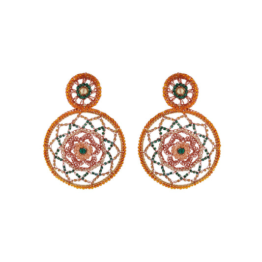 Mystic Amber Mix Lux Maxi Handmade Crochet Earrings