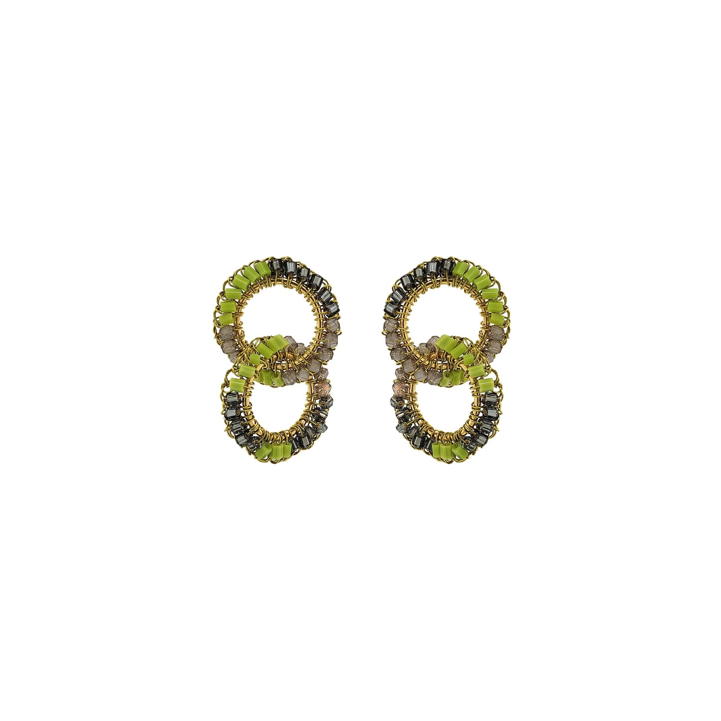 Neon Green Mix Nova Handmade Crochet Earrings