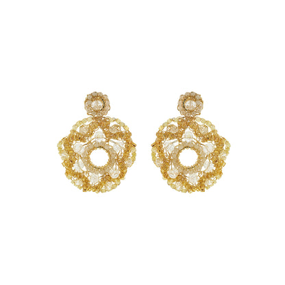 Camel Nude Mix Blitz Handmade Crochet Earrings