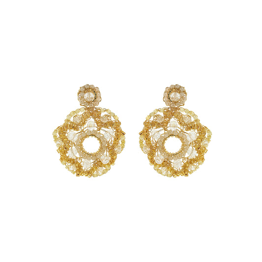 Camel Nude Mix Blitz Handmade Crochet Earrings