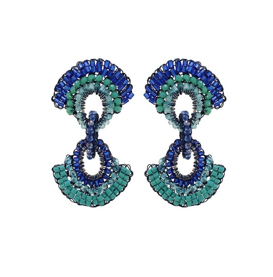 Denim Blue Mix Hannah Handmade Crochet Earrings