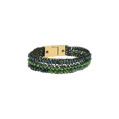 Forest Green Mix Ziggy Handmade Crochet Bracelet