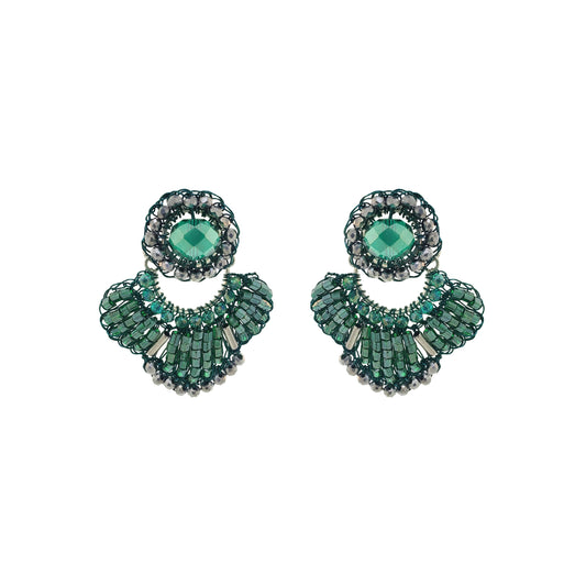 Moss Green Mix Queen Handmade Crochet Earrings