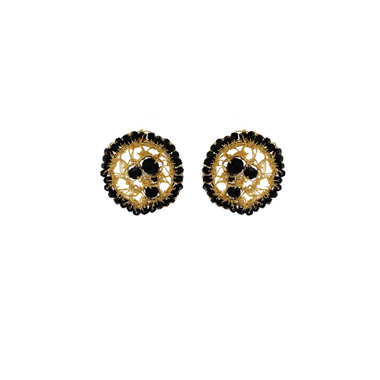 Black & Gold Gabby Handmade Earrings