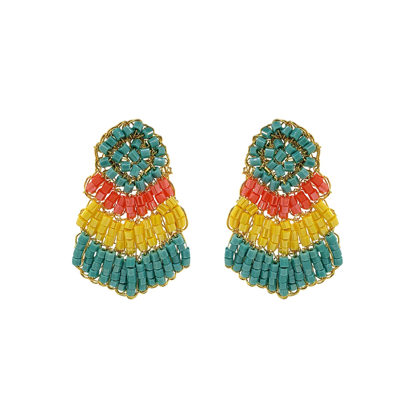 Summer Vibe Mix Chevron Mini Handmade Crochet Earrings