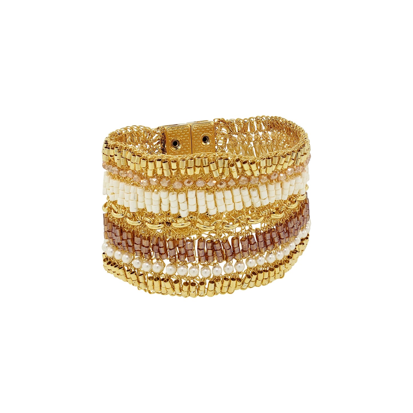 Golden Mix Tides Handmade Crochet Bracelet