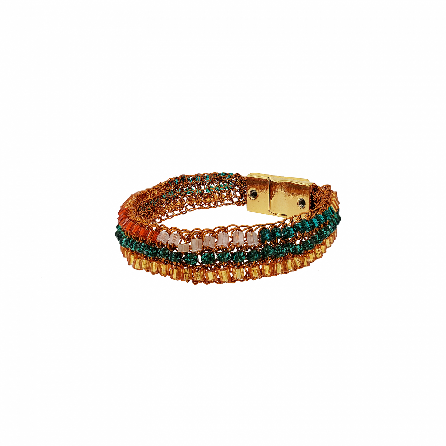 Orange and Green Ziggy Handmade Bracelet