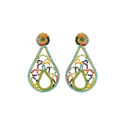 Multi & Gold Mix Petra Handmade Crochet Earrings