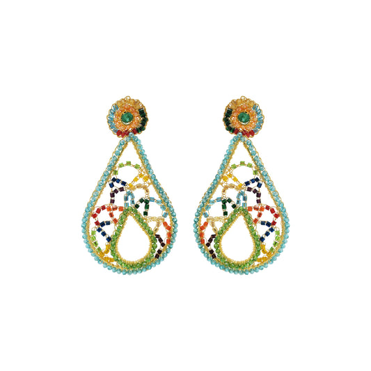 Multi & Gold Mix Petra Handmade Crochet Earrings