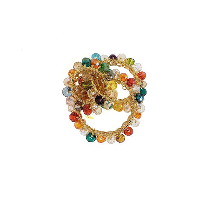 Multicolor & Gold Ellie Handmade Crochet Ring