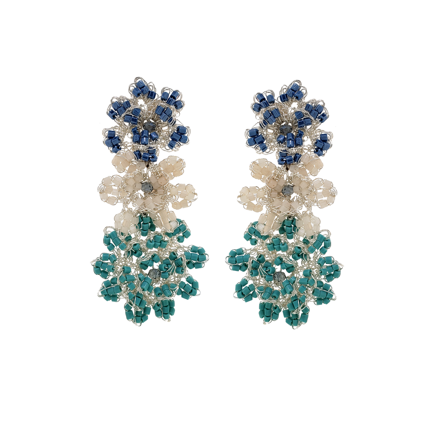 Caribbean Mix Lily Handmade Crochet Earrings