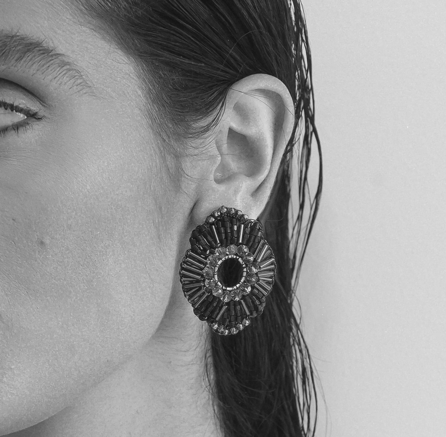 Cherry Red Mix Rooks Handmade Crochet Earrings