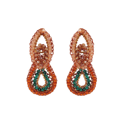 Mystic Amber Mix Kali Handmade Crochet Earrings