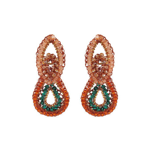 Mystic Amber Mix Kali Handmade Crochet Earrings