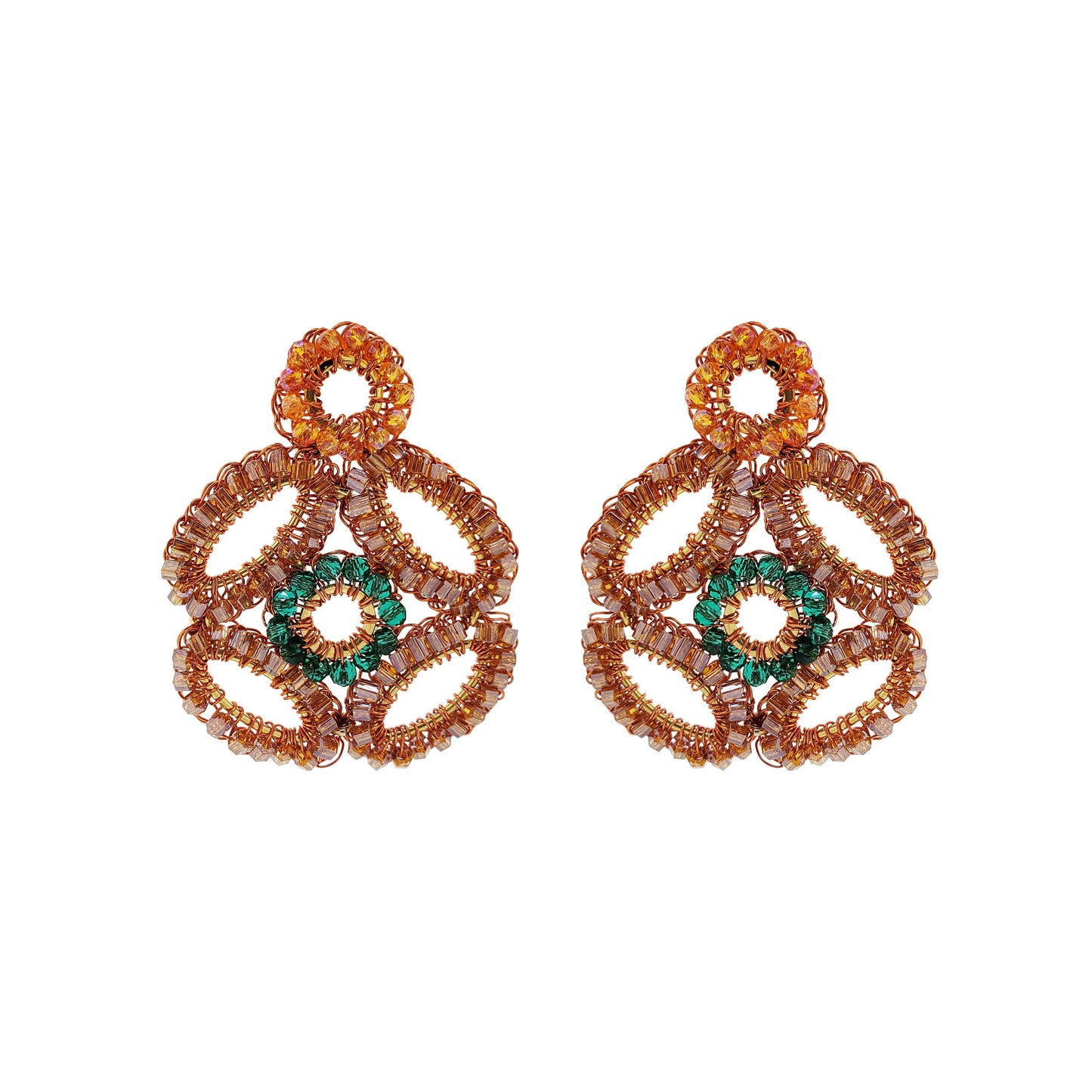 Mystic Amber Mix Maeve Handmade Crochet Earrings