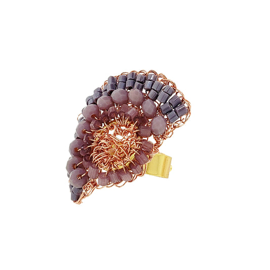 Breeze Lavender Mix Althea Handmade Crochet Ring