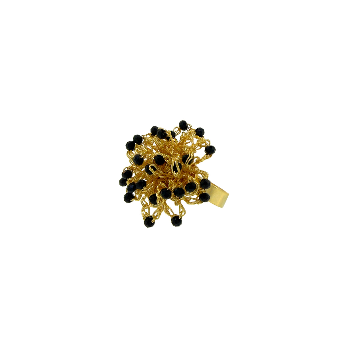 Black & Gold Sprinkle Handmade Ring