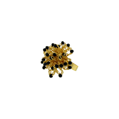 Black & Gold Sprinkle Handmade Ring