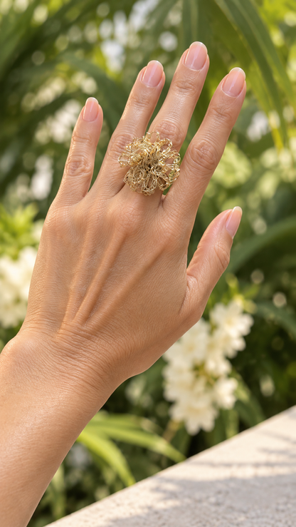Vintage Gold Sprinkle Handmade Ring