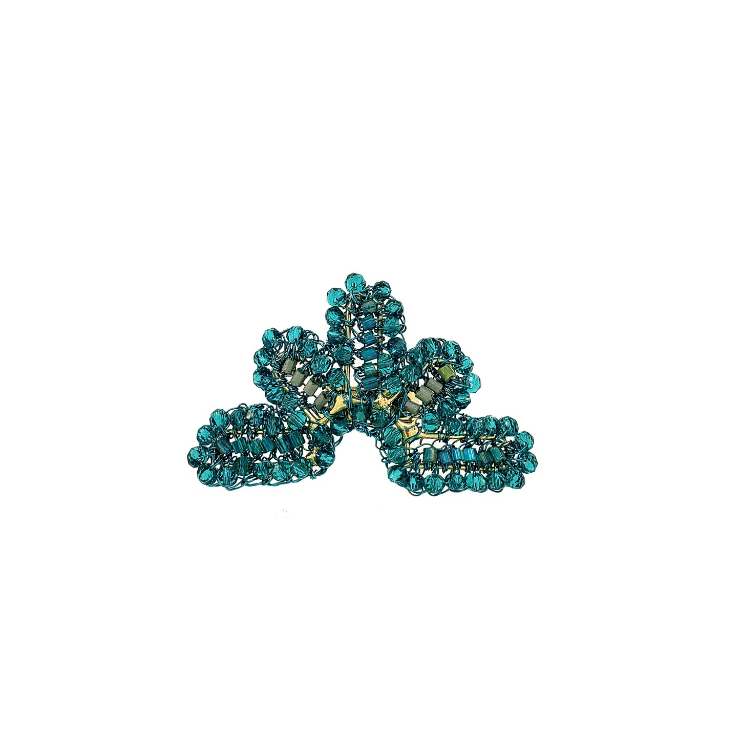 Teal Mix Solara Handmade Crochet Ring