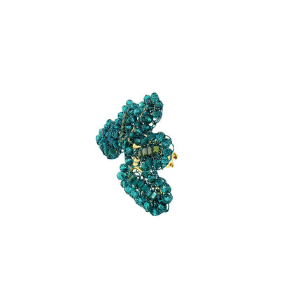 Teal Mix Solara Handmade Crochet Ring