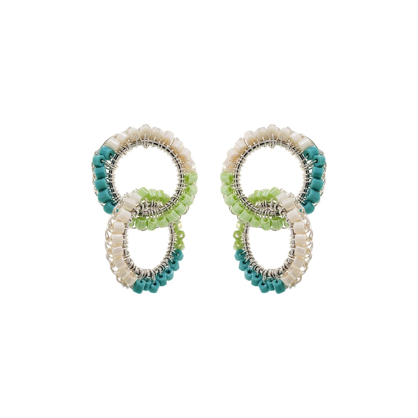 Mint Green Mix Nova Handmade Crochet Earrings