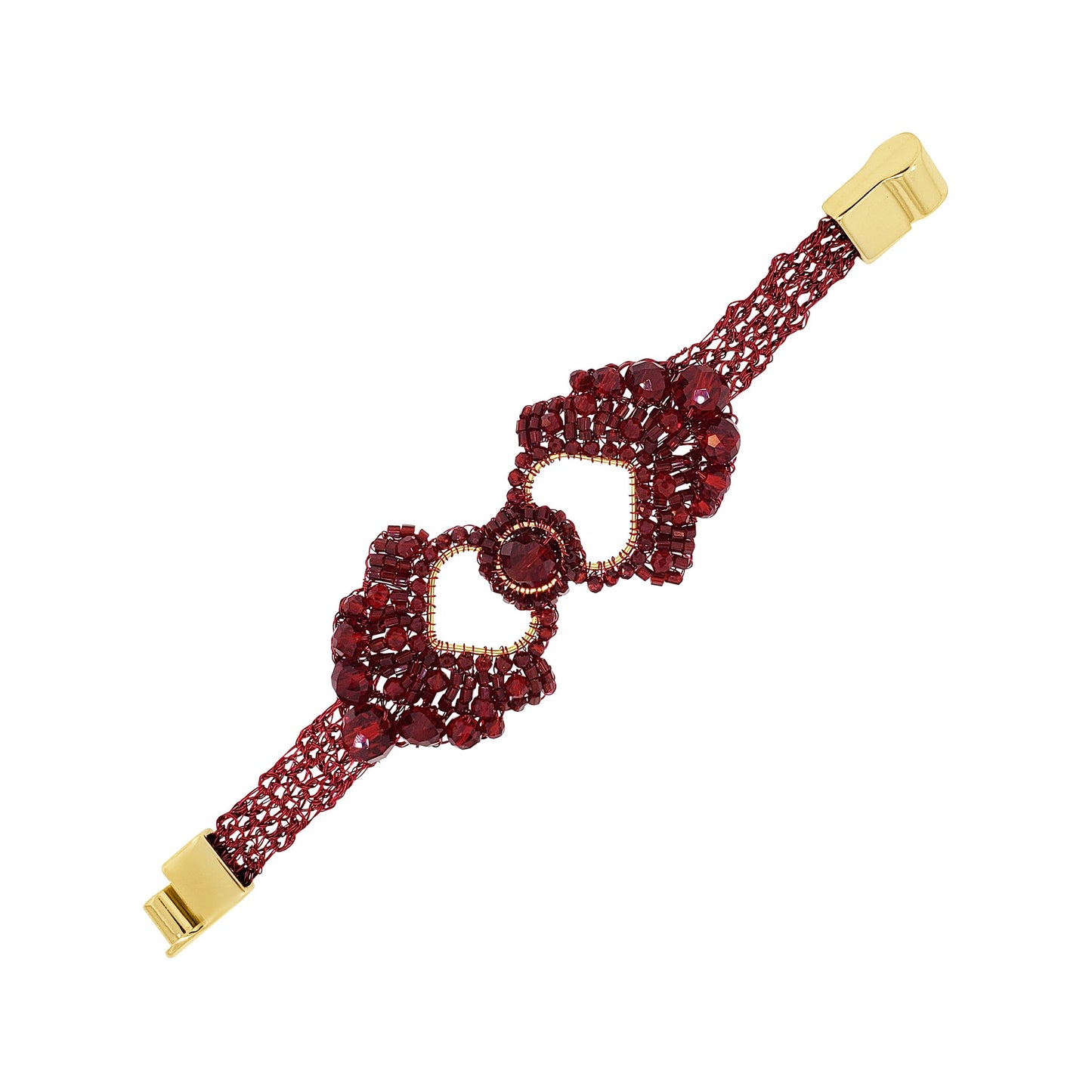 Cherry Red Queen's Heart Handmade Crochet Bracelet