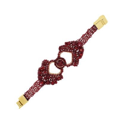 Cherry Red Queen's Heart Handmade Crochet Bracelet