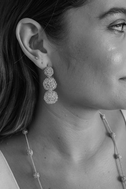 Sweet Gummy Mix Spheres Trio Handmade Crochet Earrings