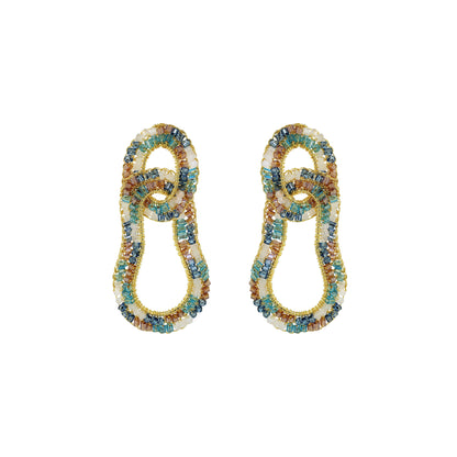 Seafoam Blue Mix Artemis Duo Handmade Crochet Earrings