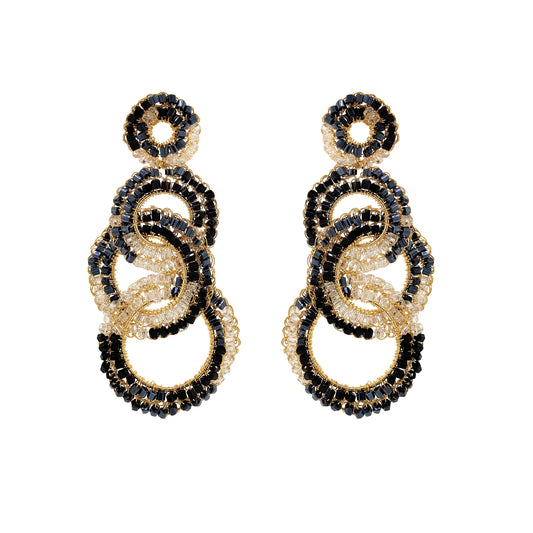 Black Mix Artemis Trio Handmade Crochet Earrings