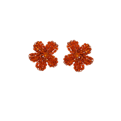 Orange Daisy Handmade Post Earrings
