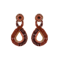 Coral Infinite Handmade Crochet Earrings