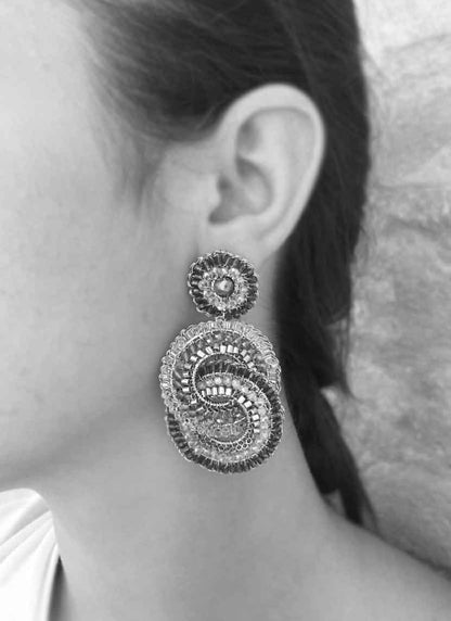 Jade Green Mix Loki Handmade Crochet Earrings