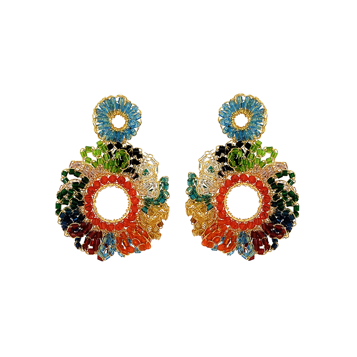 Multicolor Marigold Handmade Earrings