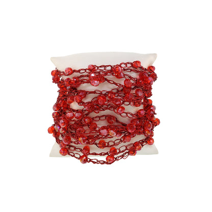 Red Velvet Multi-String Handmade Crochet Bracelet