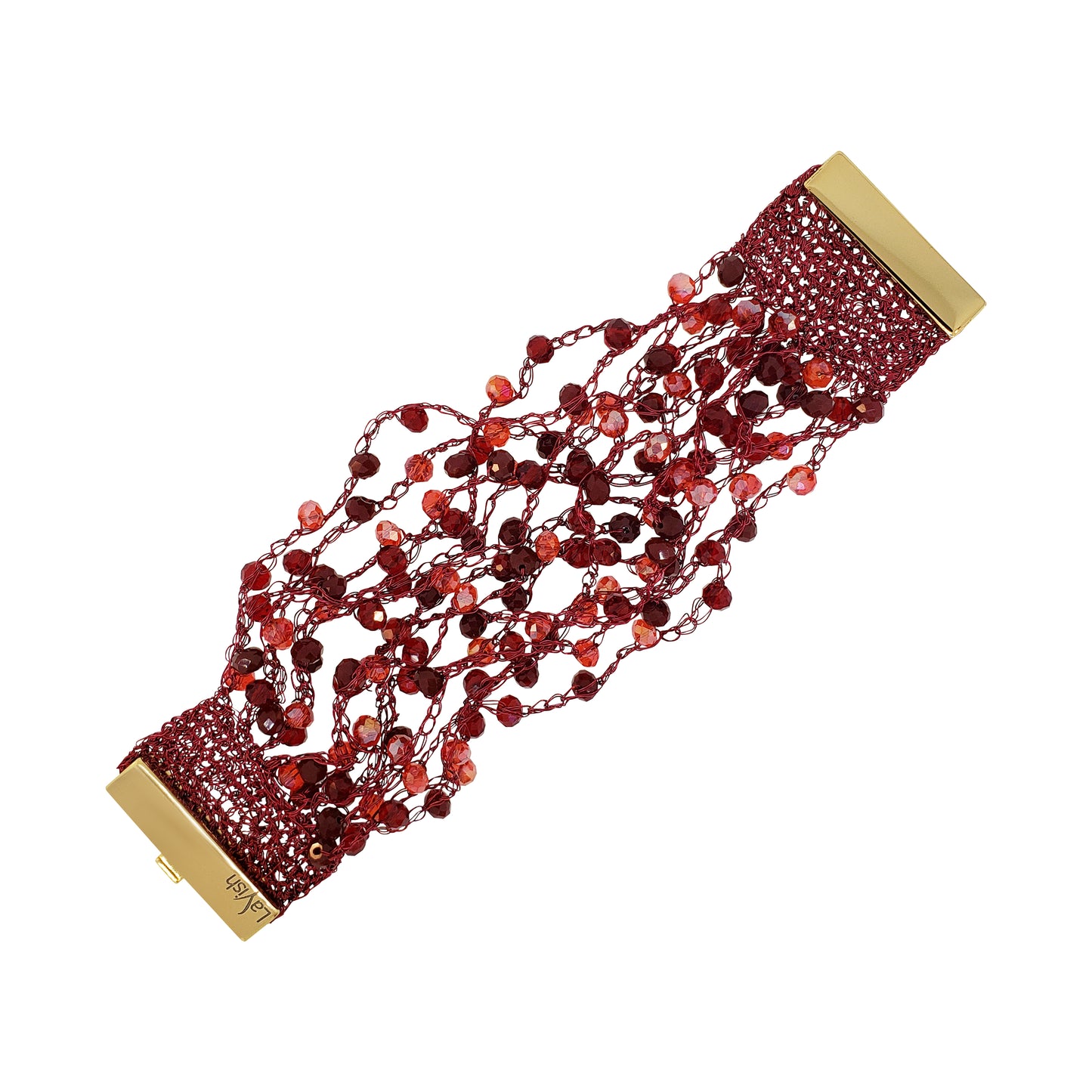 Cherry Red Mix Multi-String Handmade Crochet Bracelet