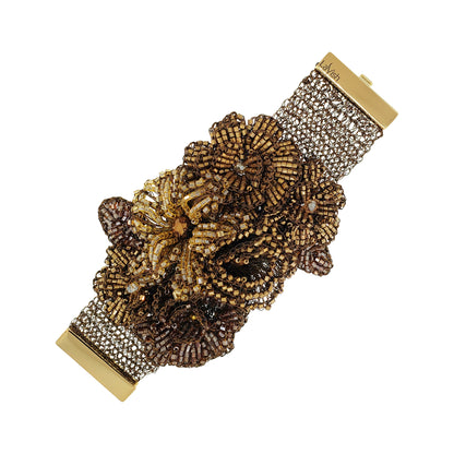 Sephia Mix Blossom Maxi Handmade Crochet Bracelet