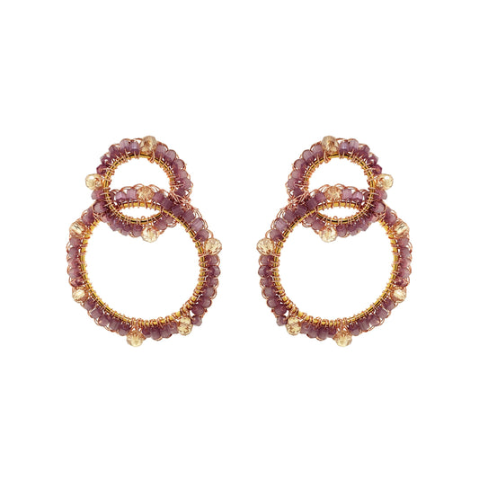 Breeze Lavender Mix High Roller Handmade Crochet Earrings