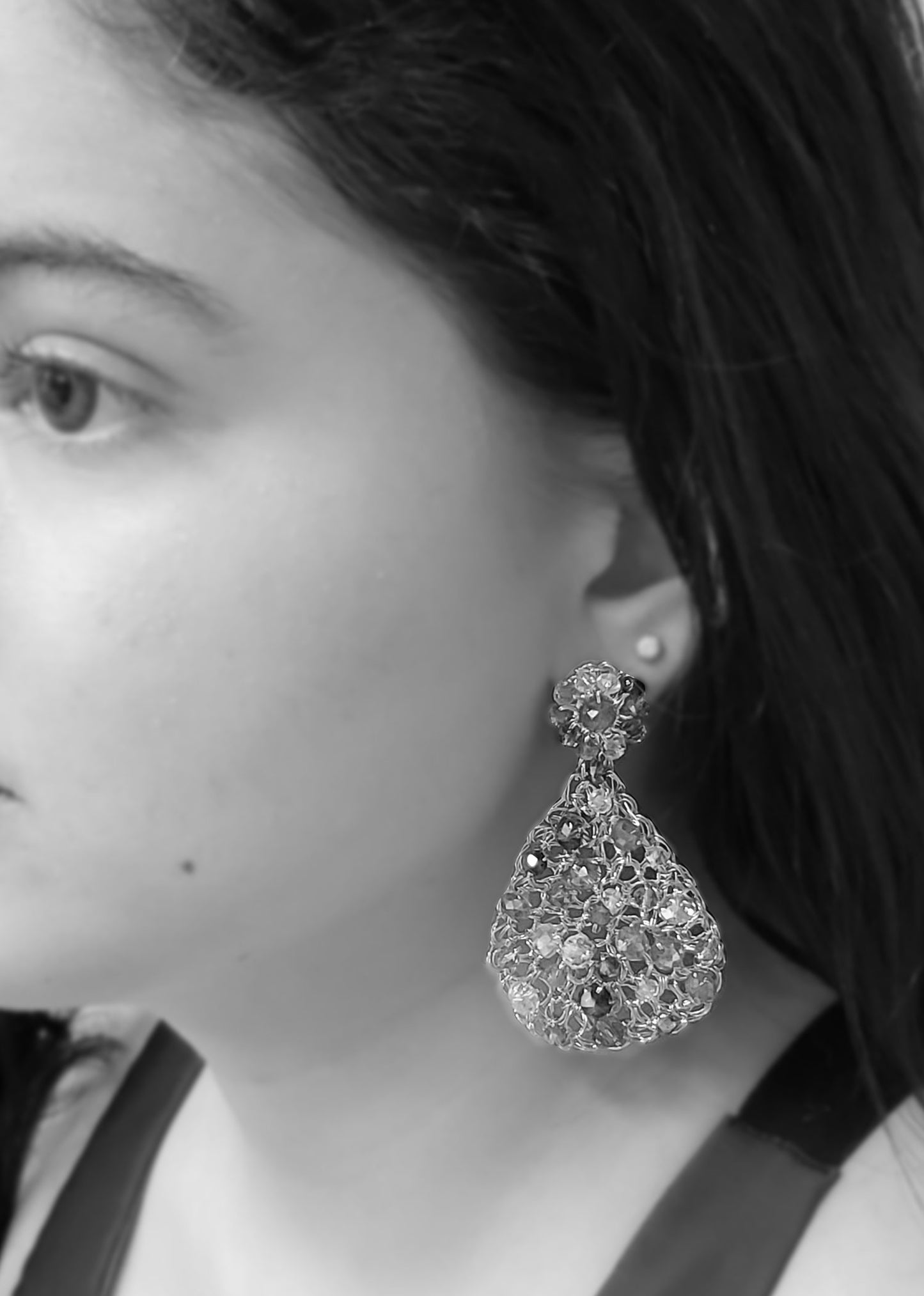 Blue & Silver Aurora Handmade Crochet Earrings