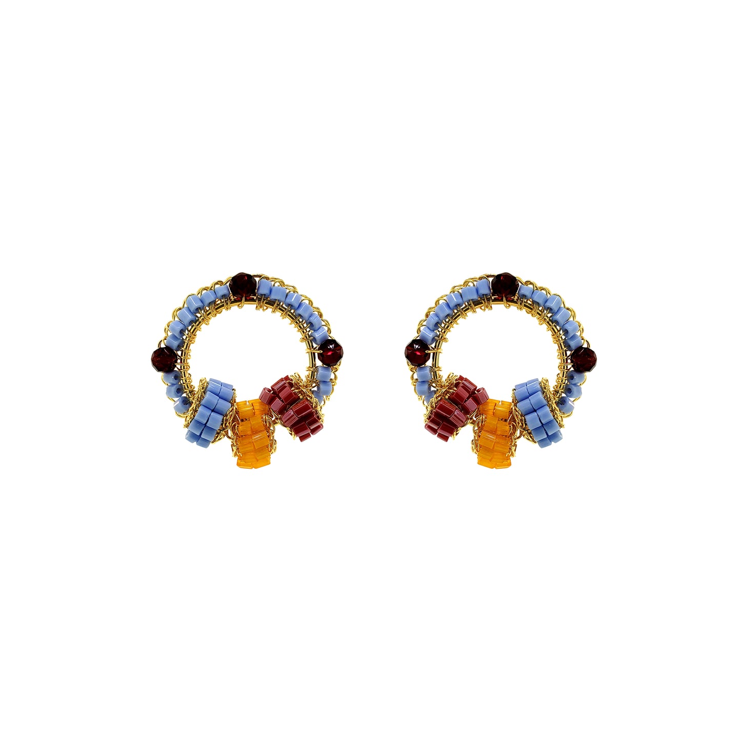 Sunrise Mix High Roller Trio Posts Handmade Earrings