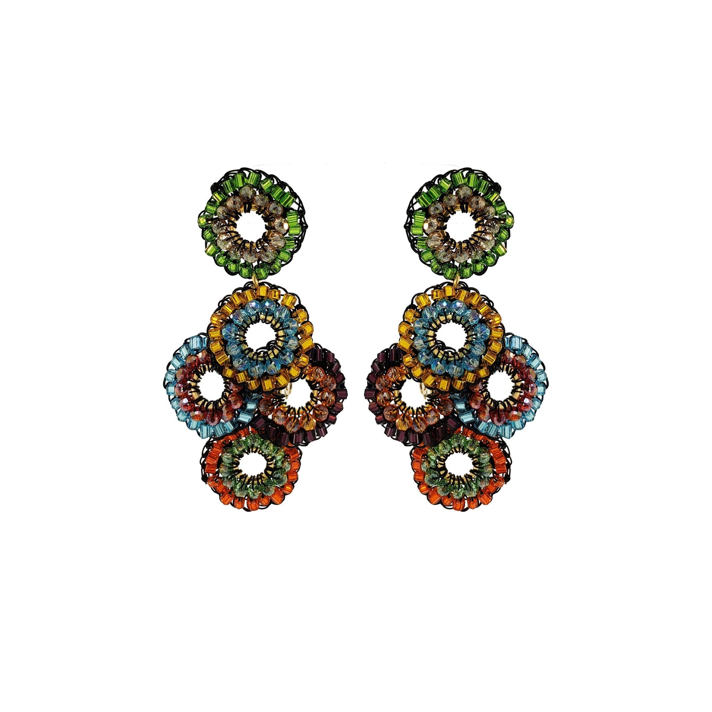Multi & Black Coco Handmade Crochet Earrings