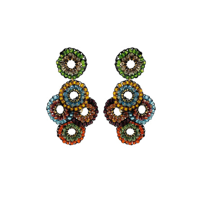 Multi & Black Coco Handmade Crochet Earrings