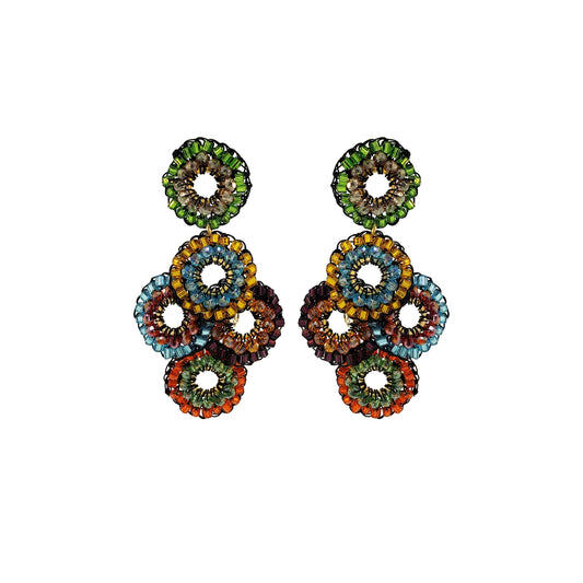 Multi & Black Coco Handmade Crochet Earrings